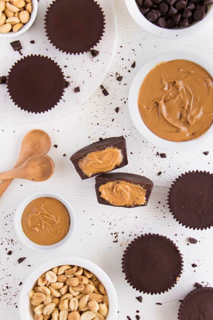 sliced chocolate peanut butter cups