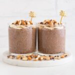 two cups of chocolate chia pudding