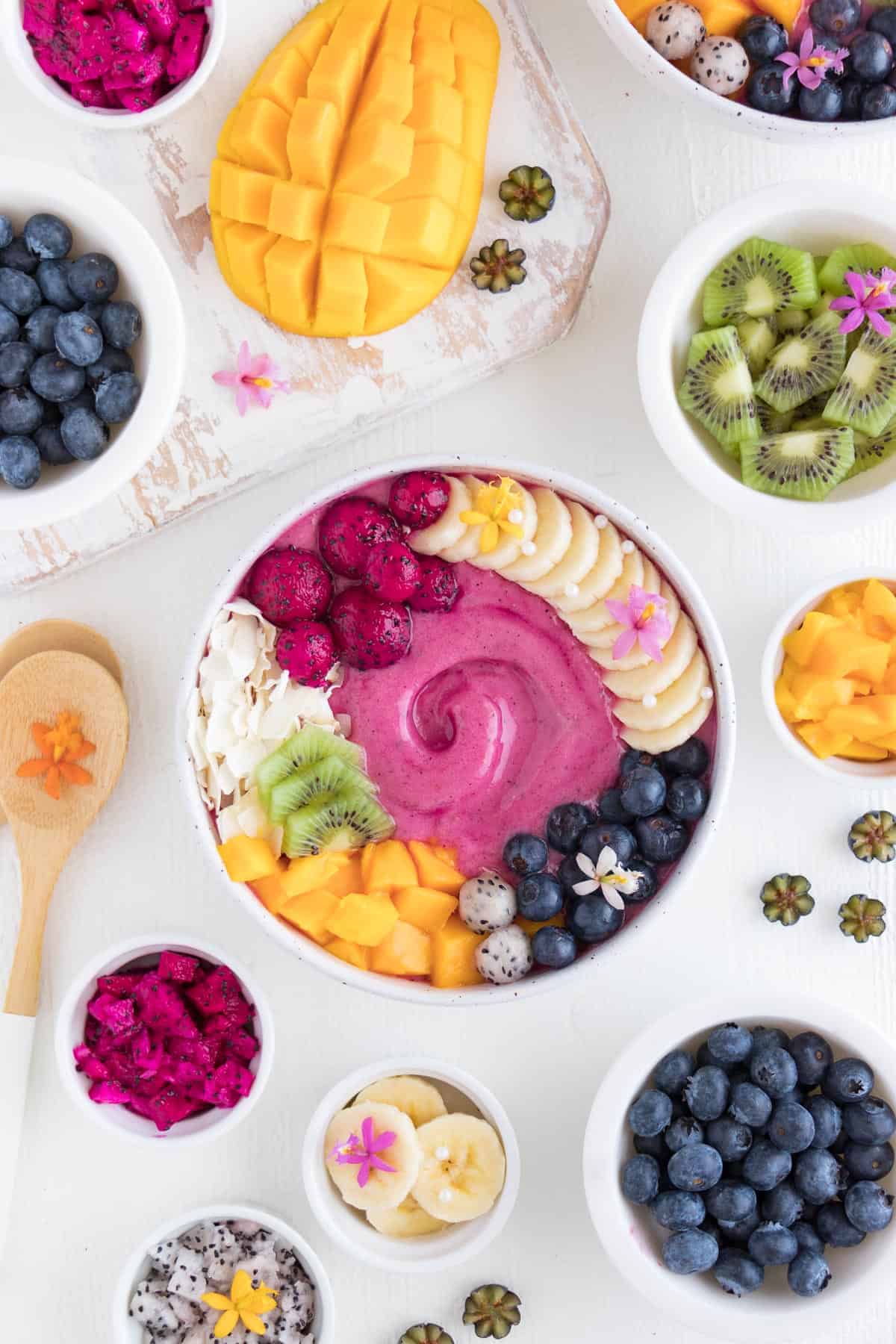 pitaya smoothie bowl with fruit