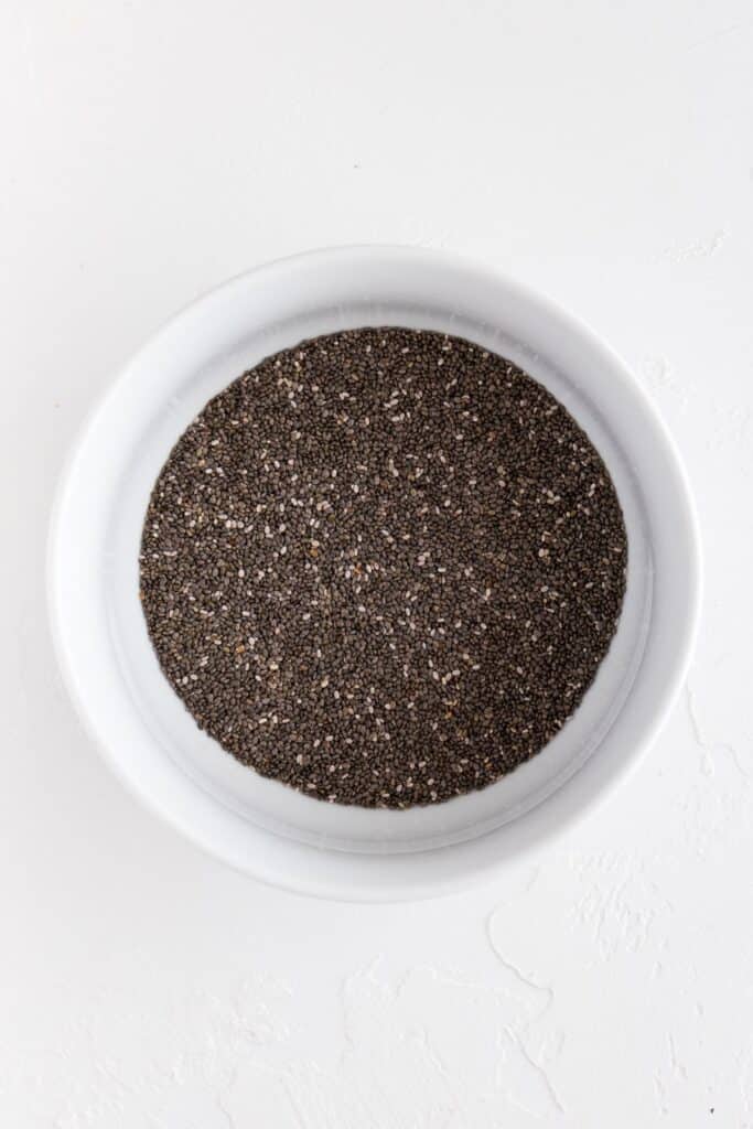 chia seeds in a white bowl