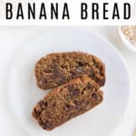 two slices of vegan gluten free banana bread