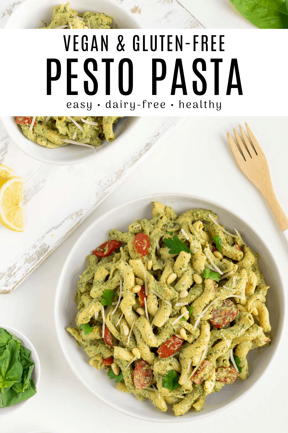 Vegan Pesto Cavatappi - Purely Kaylie