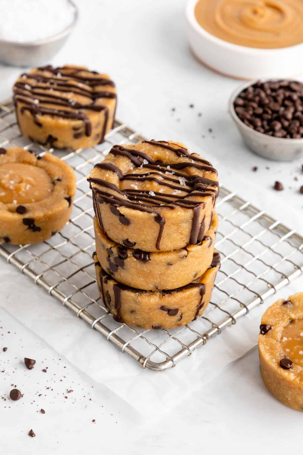 No Bake Caramel Cookie Dough Cups