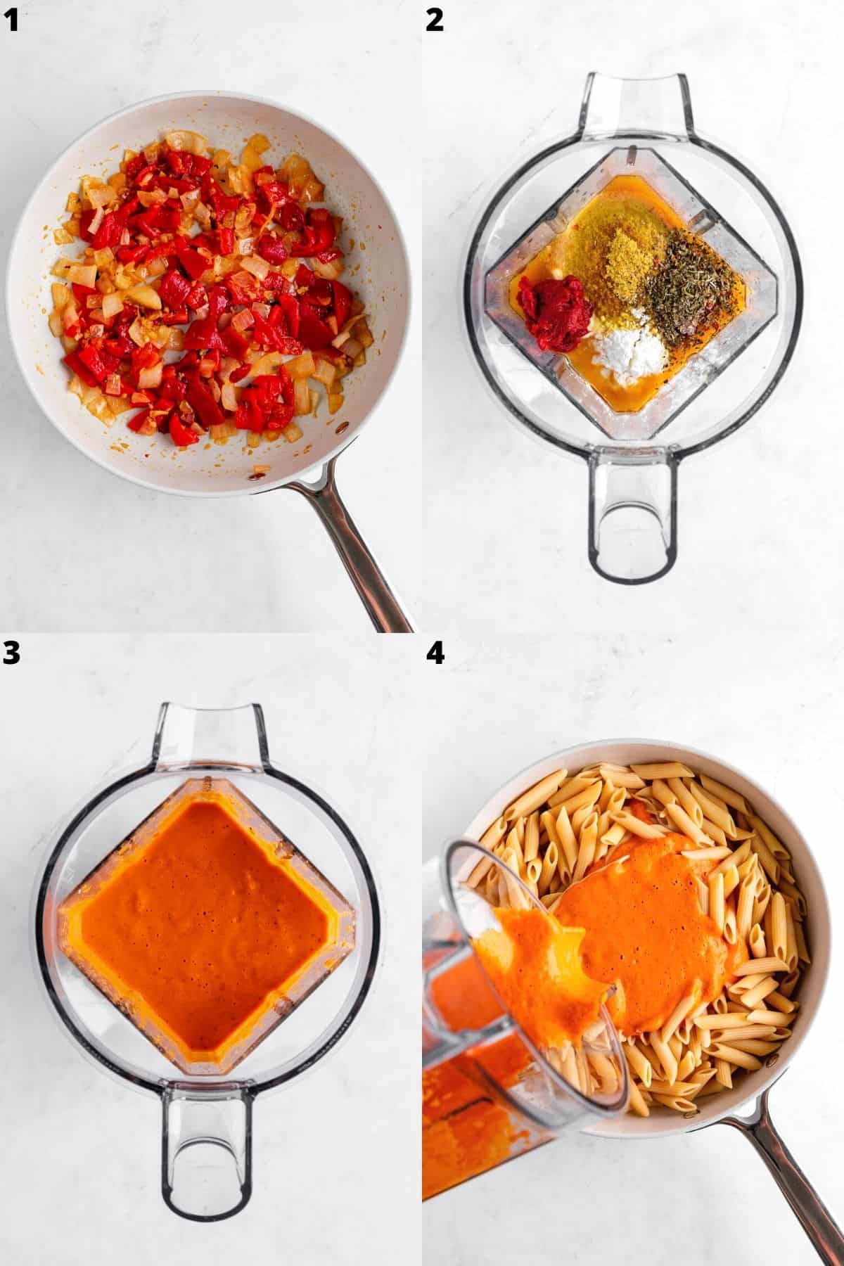 how to make vegan roasted red pepper pasta sauce