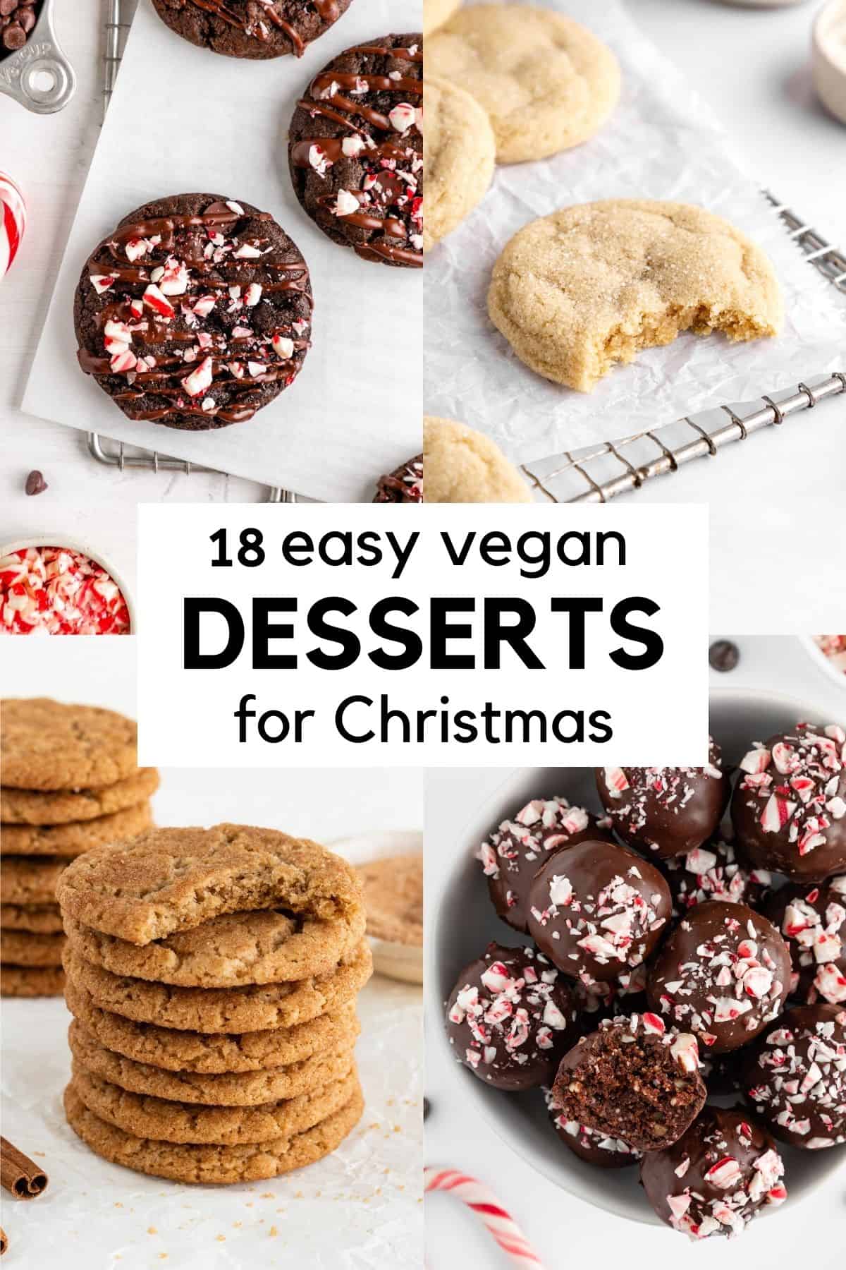 photo collage of easy vegan desserts for christmas