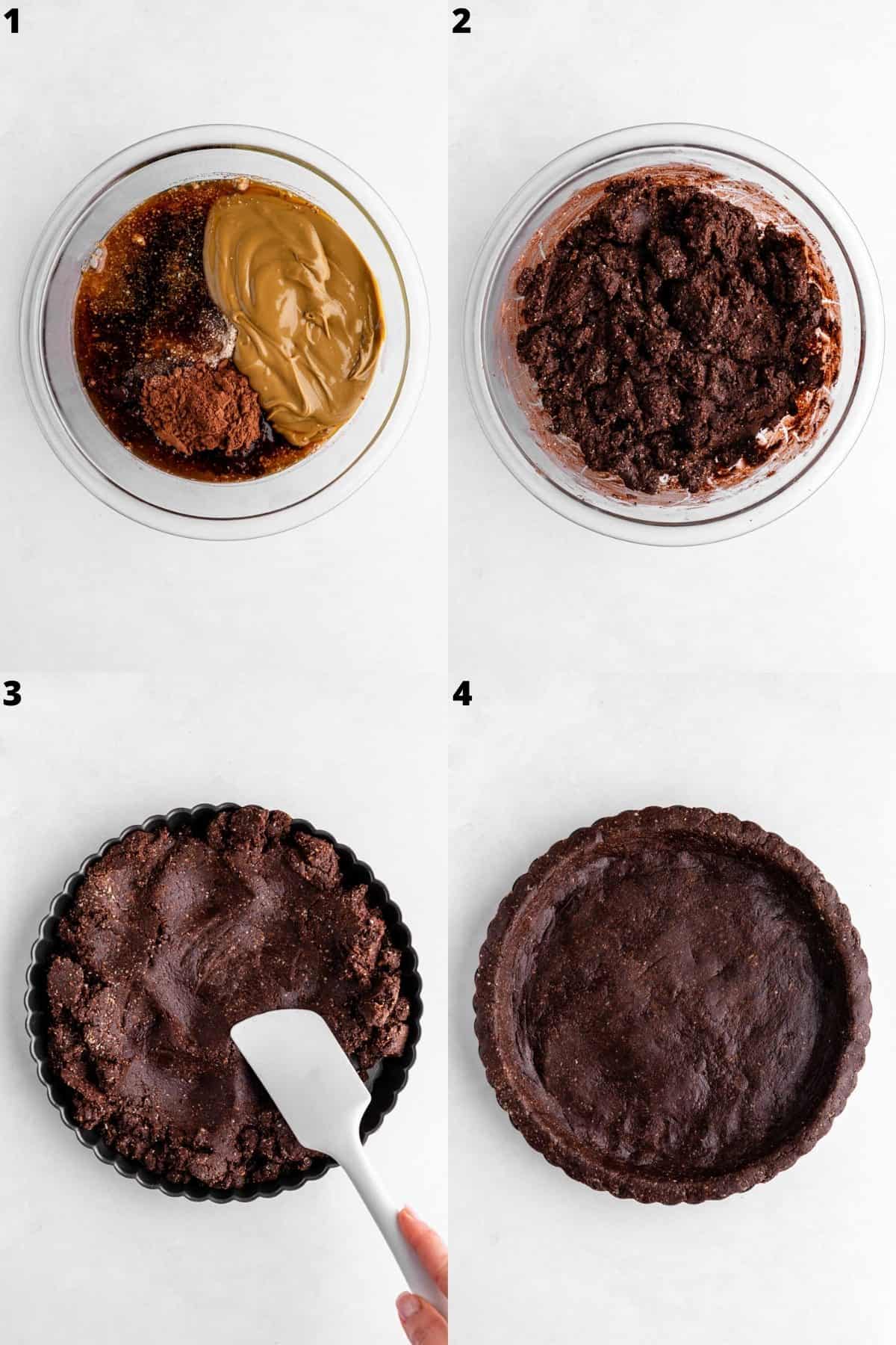 how to make no-bake vegan chocolate tart crust