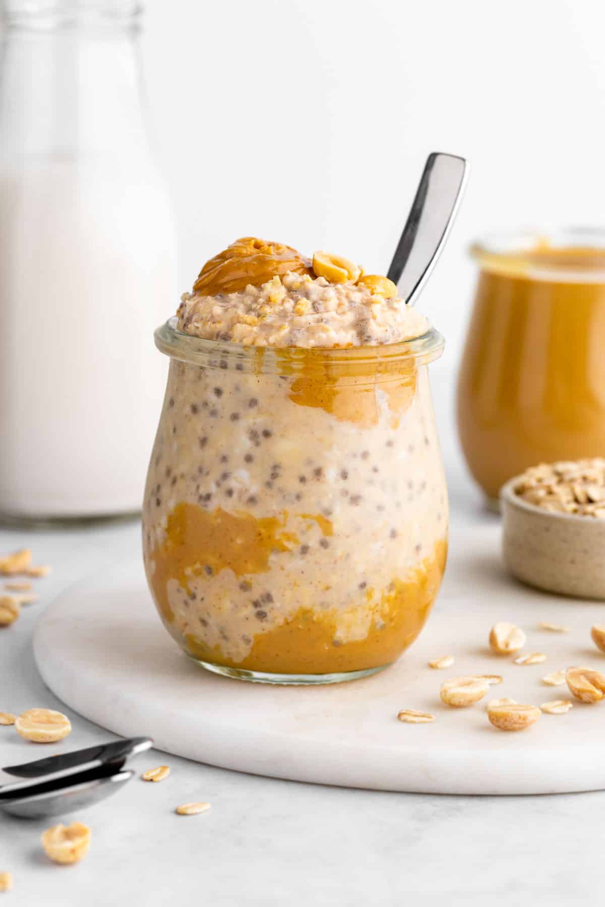 High Protein Peanut Butter Overnight Oats