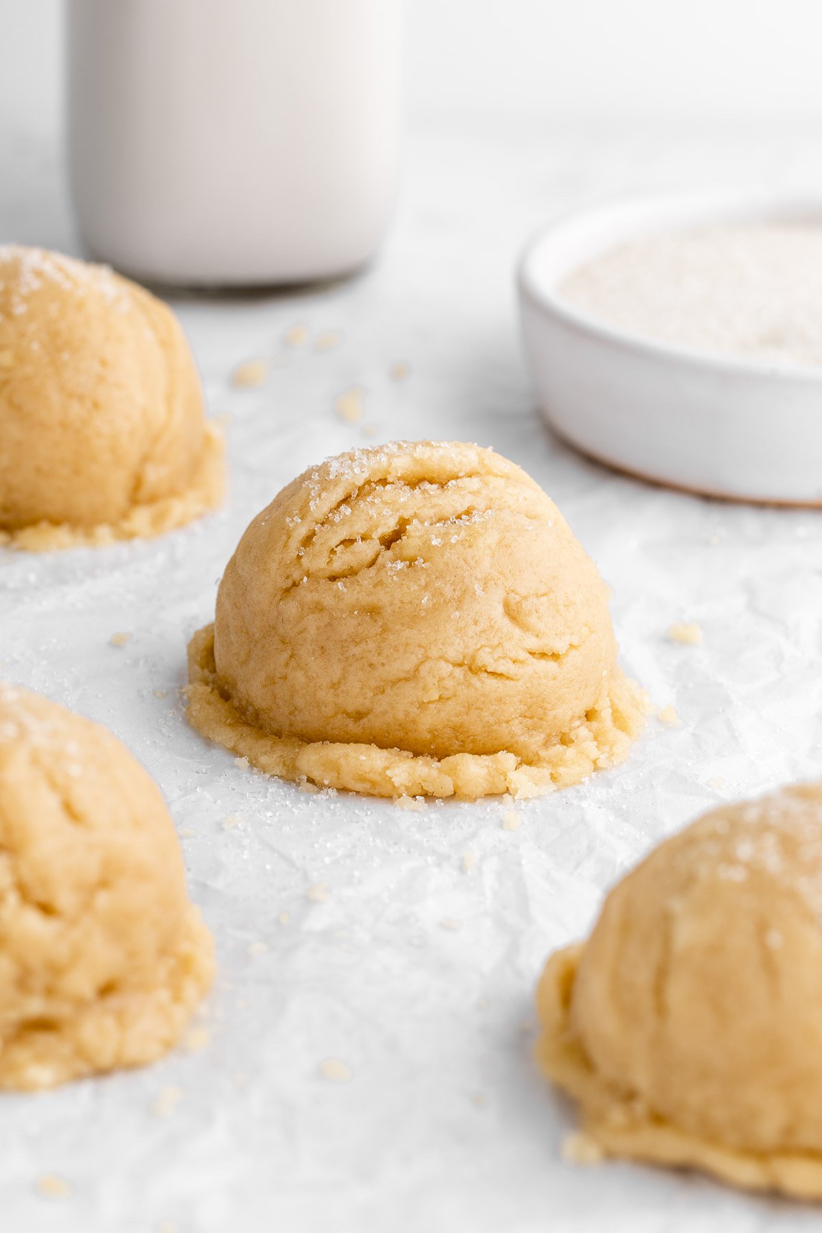 scoops of vegan edible sugar cookie dough