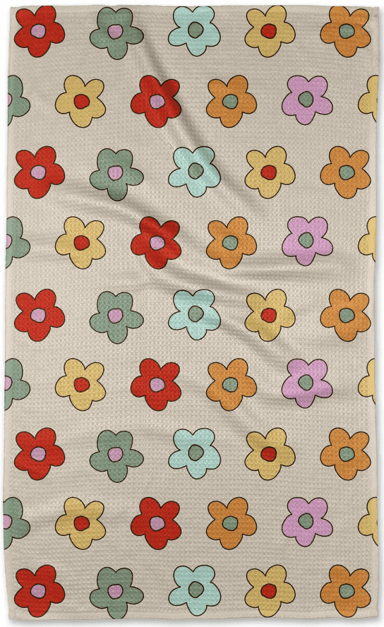 the buttercream blossoms kitchen tea towel made by Geometry House