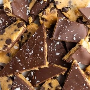 broken chunks and pieces of healthy cookie dough bark